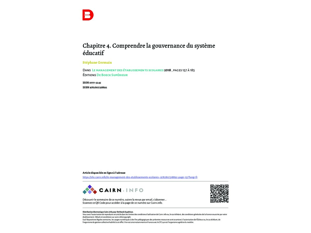 Gouvernance du système éducatif