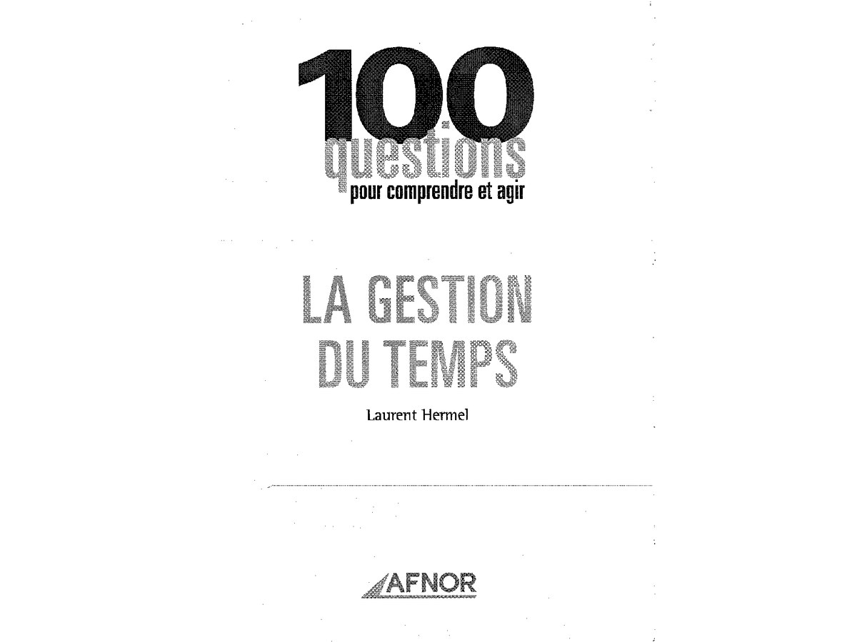 La gestion du temps  (Hermel)