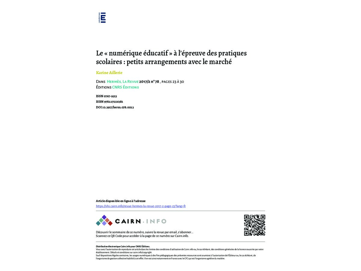 Le numérique éducatif