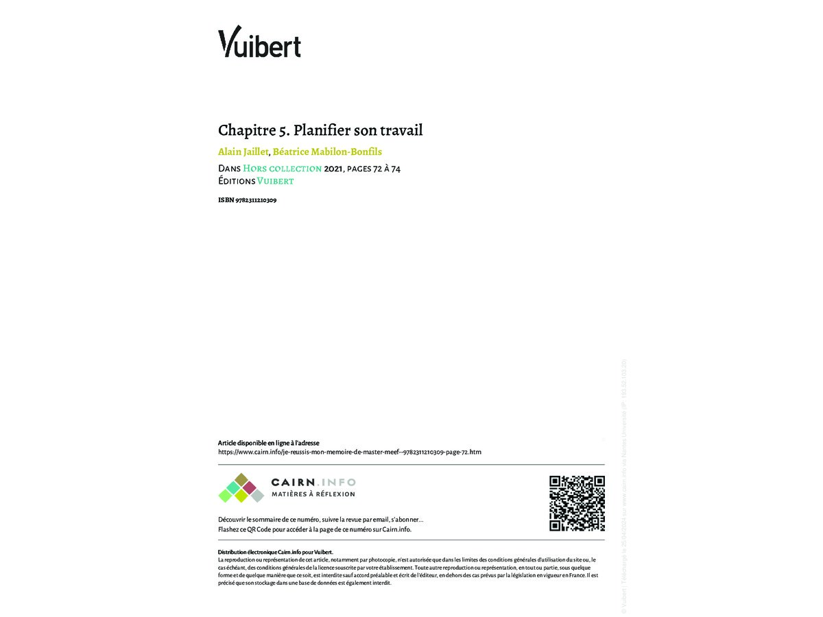 Planifier son travail
