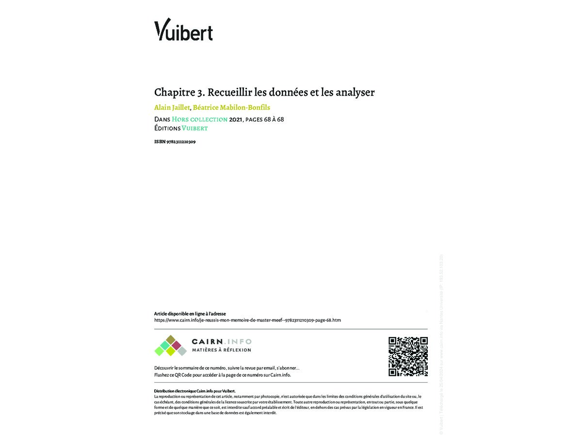 Recueillir les données et les analyser