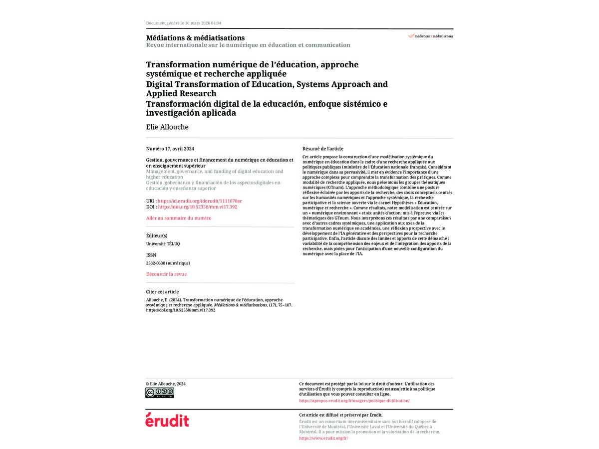 Transformation numérique approche systhémique